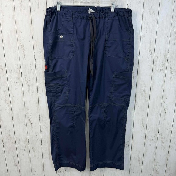 Women's Dickies Navy Blue Scrub‎ Pants Cargo Utility Drawstring Size L - Picture 2 of 6